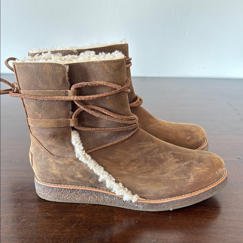 UGG Brown Shearling-Lined Boots - Picture 4 of 9